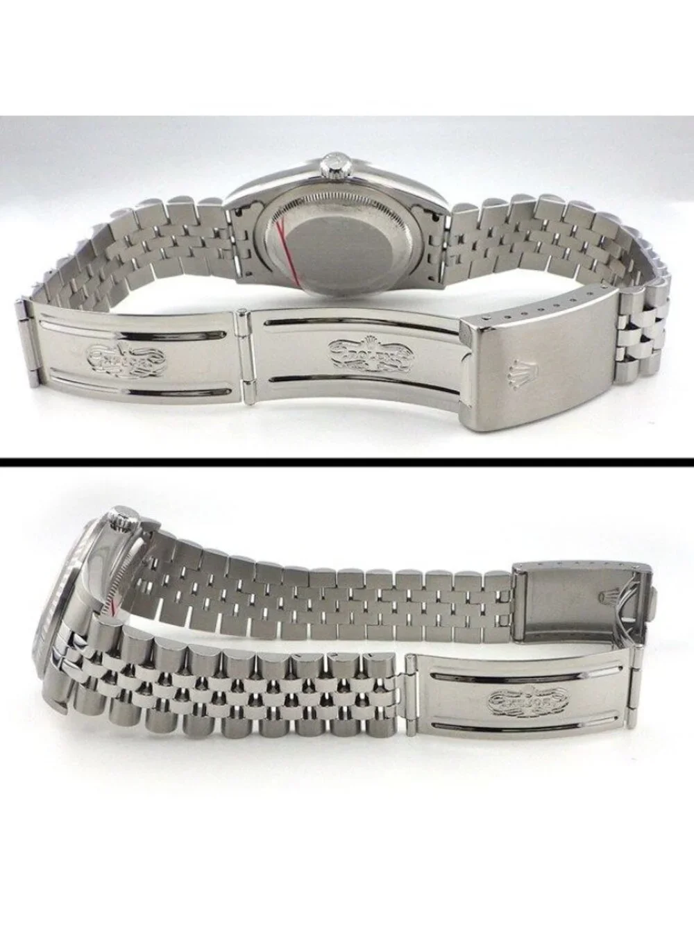 Rolex Watch Datejust Black Dial Date 18k White Gold SS Automatic